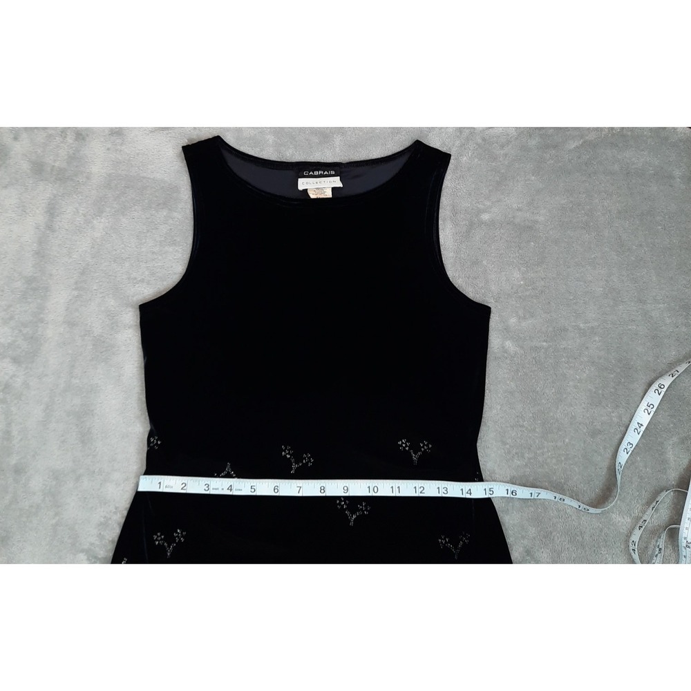 VTG Black Velvet Mini Dress Silver Glitter Womens Small Whimsigoth Fairy Grunge - Picture 10 of 13